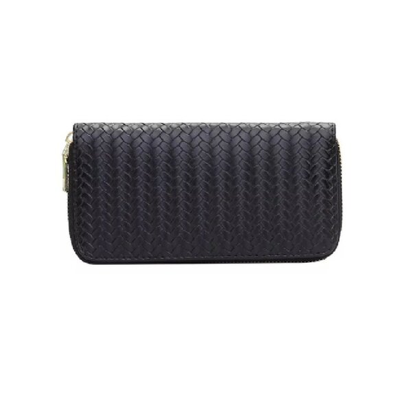 Trendy Vegan Leather Woven Pattern Zipper Wallet by Zenana - Picture 5 of 14